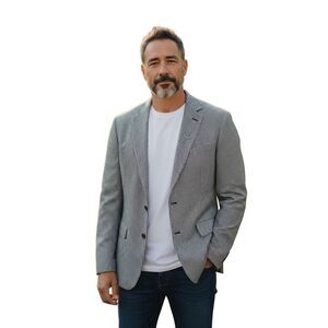 Vintage Burberrys Men's Size 41 Sportscoat Blazer Jacket Black Houndstooth Plaid